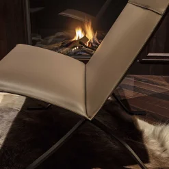 Sedia da salotto in pelle Mood Taupe*Enrico Pellizzoni Online