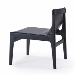 Sedia da salotto in pelle nera Burano di Balutto Associati*Livoni 1895 Discount
