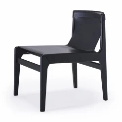 Sedia da salotto in pelle nera Burano di Balutto Associati*Livoni 1895 Discount