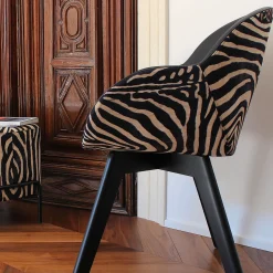 Sedia da salotto Kiros Lup a strisce di zebra*Real Piel