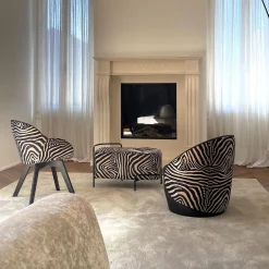Sedia da salotto Kiros Lup a strisce di zebra*Real Piel