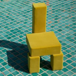 Sedia da salotto Licitra Yellow Pierre Frey in mohair*Pietro Franceschini Clearance