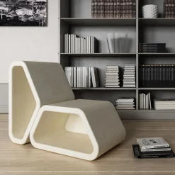 Sedia da salotto Messapo Lecce in pietra calcarea di Noii Studio*Pimar Limestone Online