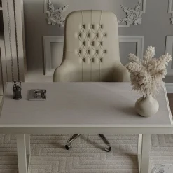 Sedia da ufficio girevole capitonné grigia della Collezione Studio Privè*Guerra Vanni Online