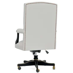 Sedia da ufficio girevole in pelle e legno della Collezione Studio Privè*Guerra Vanni Best