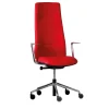 Sedia da Ufficio Girevole Ikon 2 in Pelle Rossa*Real Piel New