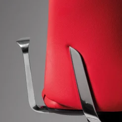 Sedia da Ufficio Girevole Ikon 2 in Pelle Rossa*Real Piel New