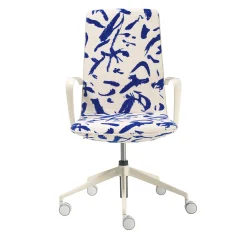 Sedia da ufficio L-Air imbottita bianca e blu*Sitia Sale