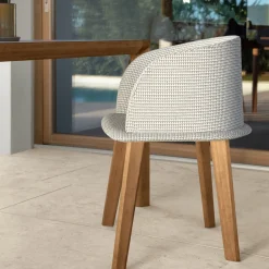Sedia da vasca Cleo Beige in legno di Accoya di Marco Acerbis*Talenti Discount
