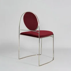 Sedia Ducale BZ Cromo e Rosso*Enrico Girotti Hot