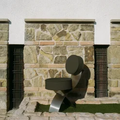 Sedia Exo in tessuto Nabuk Jungle e acciaio by Andrea Tognon*Mingardo New