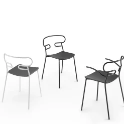 Sedia Genoa Met Pu Black di Cesare Ehr*TrabA' Online