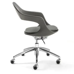 Sedia Girevole Frenchkiss in Pelle Grigia*Enrico Pellizzoni Discount