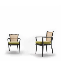 Sedia in legno di faggio nero con cuscino in velluto verde*LCI_DECORA Outlet