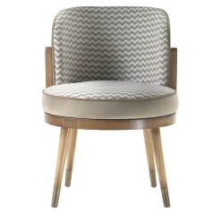Sedia in noce con motivo a zig-zag Delphi*Morello Gianpaolo Online
