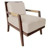 Sedia lounge Dan in pelle beige e legno di frassino*Garbarino Collections
