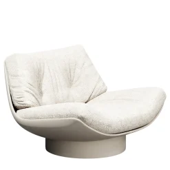 Sedia Lounge Lalea Bouclé pearl bush e pelle soul-white di Artefatto Design Studio*Secolo Online