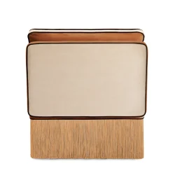 Sedia lounge modulare Lilli in tessuto beige e cognac con frange*Lorenza Bozzoli Couture New