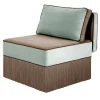 Sedia lounge modulare Lilli in tessuto azzurro chiaro e taupe con frange*Lorenza Bozzoli Couture Discount