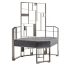 Sedia Lounge MoNDRIAN con Schienale Medio in Ottone Argento*Galbiati Fratelli