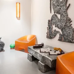 Sedia Lounge Slug in Gomma Arancione*Delvis Unlimited Clearance