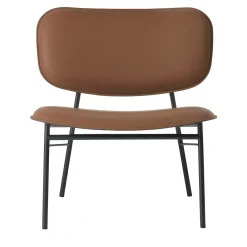 Sedia Lounge Vintage in Pelle Marrone con Struttura in Metallo*Casa Covre Outlet
