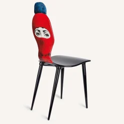 Sedia Lux Gstaad rossa e blu*Fornasetti