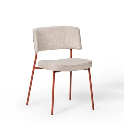 Sedia Marlen Met Im in Tessuto Beige e Metallo Rosso Mattone di EP Studio*TrabA' Outlet