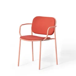 Sedia Metis Imbottita Rossa con Braccioli di Gabbertas Studio*TrabA' Best