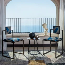 Sedia quadrata in ottone Funky Stripes*Francesco Della Femina Best