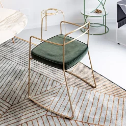 SEDIA SEIDECIMI AUREO VERDE IN OTTONE SPAZZOLATO A MANO*Enrico Girotti Hot