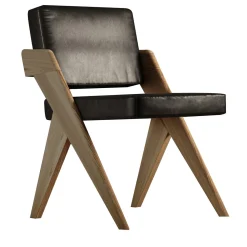 Sedia Souvenir senza braccioli in pelle nera*Giopagani Clearance