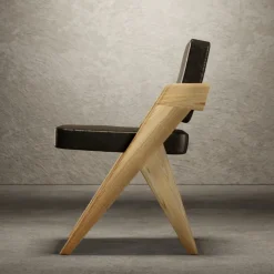 Sedia Souvenir senza braccioli in pelle nera*Giopagani Clearance