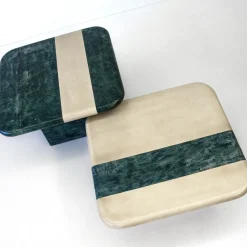 Set di 2 tavoli da nido verde e sabbia*Extroverso Outlet