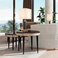 Set di 3 tavoli da pranzo in ebano*Volpi