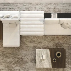 Set di 3 tavolini impilabili in marmo e legno*Morello Gianpaolo Sale