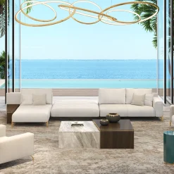 Set di 3 tavolini impilabili in marmo e legno*Morello Gianpaolo Sale