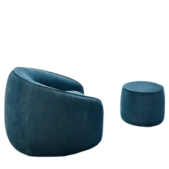 Set di poltrona e pouf blu Baloo di Radice & Orlandini*My Home Outlet