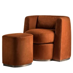Set di poltrona Silvana e pouf Gino di Simone Ciarmoli e Miguel Queda*Annibale Colombo Clearance