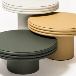 Set di tre tavoli rotondi Scala con base a colonna*Giobagnara Clearance