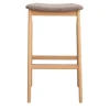 Sgabello alto imbottito Kalea in Rovere naturale di Lorenz+Kaz*Bedont Hot
