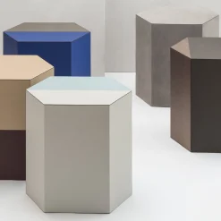 Sgabello Atlas con striscia verticale azzurra*Giobagnara