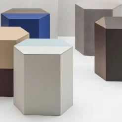 Sgabello Atlas con strisce orizzontali marroni e beige*Giobagnara Clearance