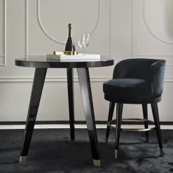 Sgabello bar girevole Isidoro nero*DOM Edizioni Sale