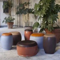 Sgabello Bombo azzurro di Nestor Perkal*Oscar Maschera Clearance