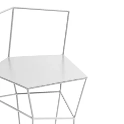 Sgabello con schienale in ferro colore latte*Sesia&Co. New