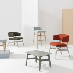 Sgabello Croissant 577 grigio chiaro di Emilio Nanni*Billiani 1911 Clearance