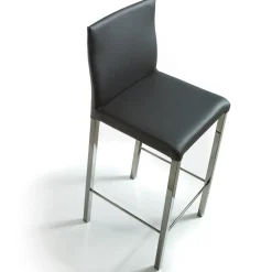 Sgabello da bar in pelle grigia Castelfranco*Trevisan Italia Best