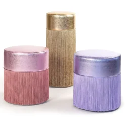 Sgabello da bar in pelle metallizzata oro lucido di Lorenza Bozzoli*Lorenza Bozzoli Couture Outlet