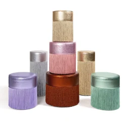 Sgabello da bar in pelle metallizzata oro lucido di Lorenza Bozzoli*Lorenza Bozzoli Couture Outlet